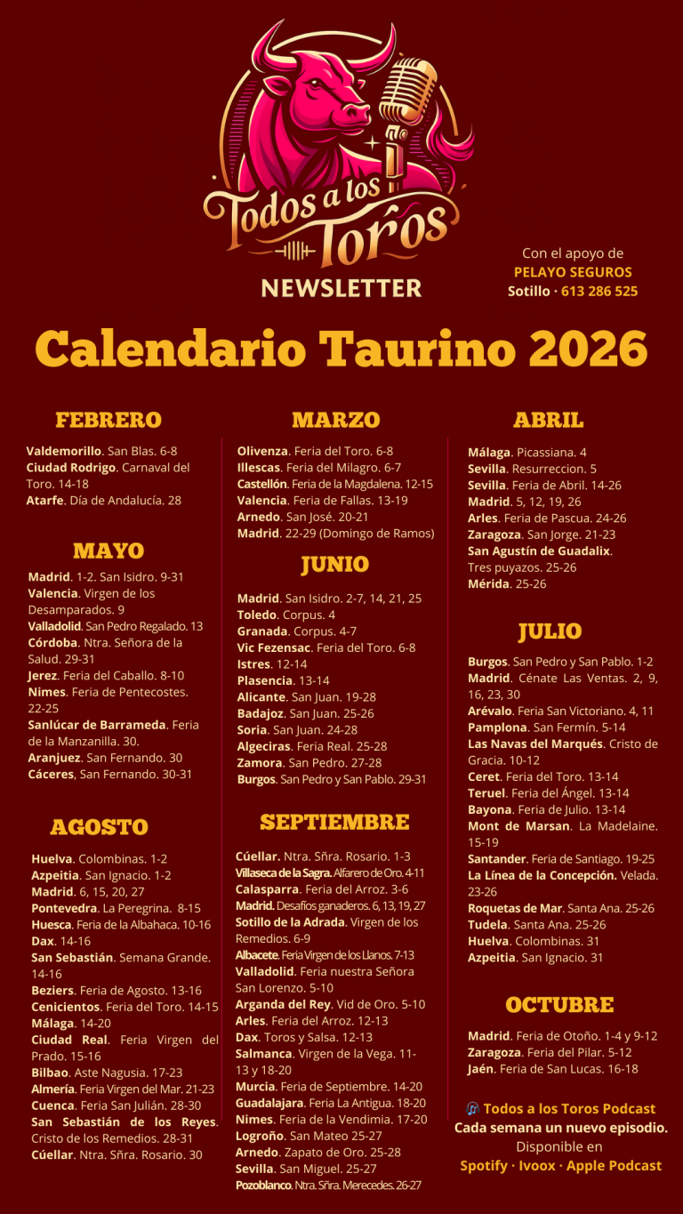 Calendario Taurino 2026 En Todos A Los Toros Todos A Los Toros calendario-taurino-2026-en-todos-a-los-toros-todos-a-los-toros